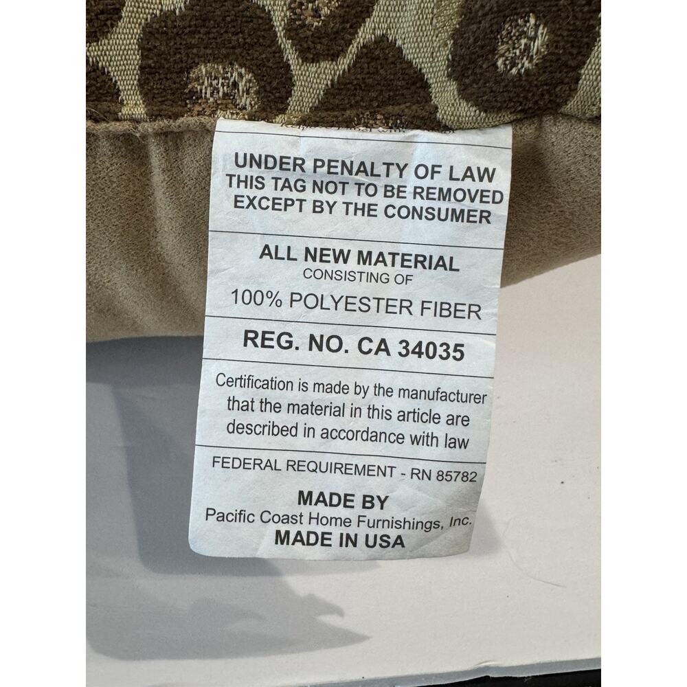 NWOT Sherry Kline Felidae Brown Gold Leopard Print Pillow 20 x 20 - Picture 6 of 7